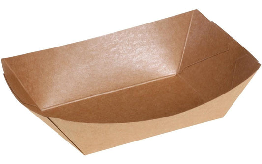belesse | Schale Boot Kraft/PE 1000ml | 250 Stk, braun, 168x96x57mm