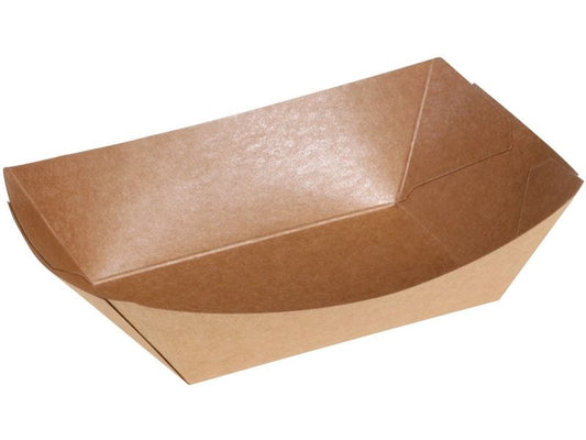belesse | Schale Boot Kraft/PE 1000ml | 250 Stk, braun, 168x96x57mm