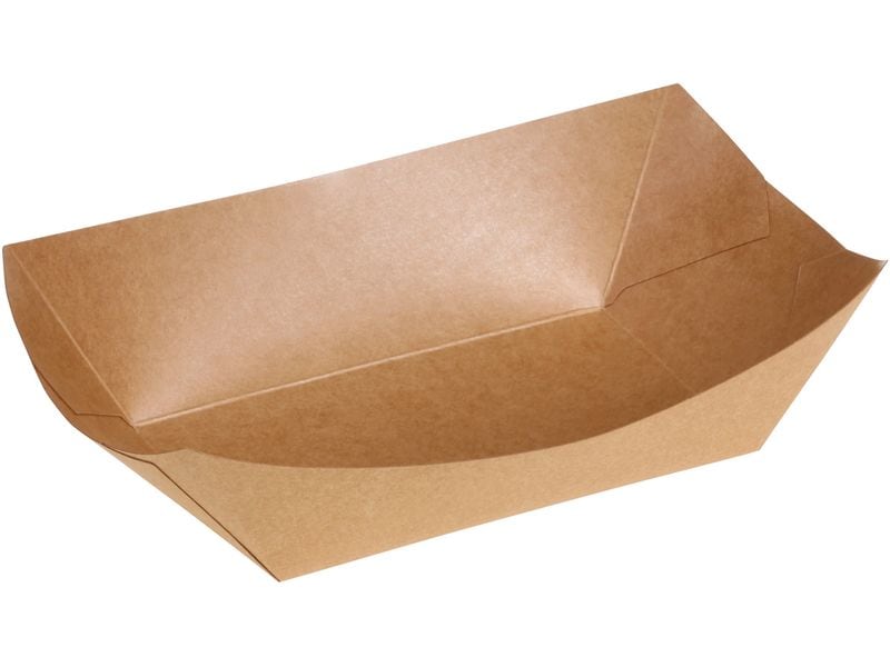 belesse | Schale Boot Kraft/PE 800ml | 250 Stk, braun, 137x86x52mm
