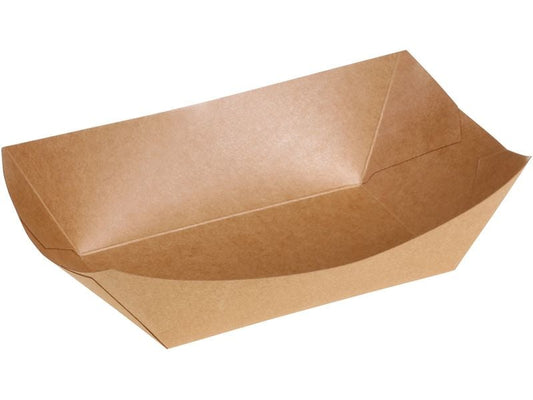 belesse | Schale Boot Kraft/PE 800ml | 250 Stk, braun, 137x86x52mm