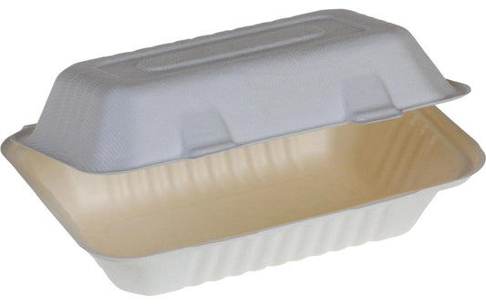 belesse | nature Menübox Zuckerrohr weiss | 50 Stk, 230x158x80mm