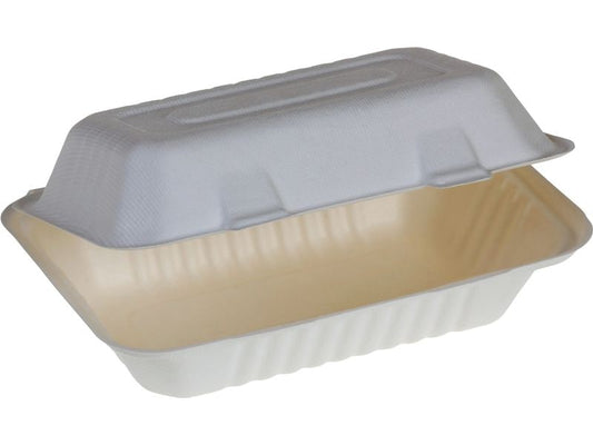 belesse | nature Menübox Zuckerrohr weiss | 50 Stk, 230x158x80mm