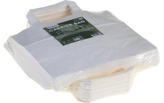 belesse | nature Papiertragetasche weiss | 50 Stk, 70g/m2, 26x26+17cm