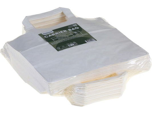 belesse | nature Papiertragetasche weiss | 50 Stk, 70g/m2, 26x26+17cm