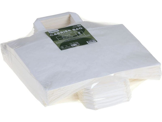 belesse | nature Papiertragetasche weiss | 50 Stk, 70g/m2, 32x27+22cm