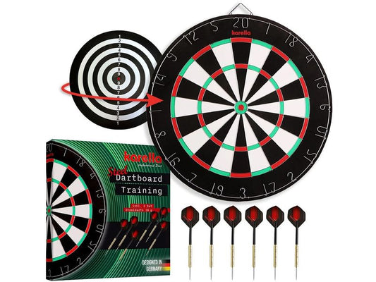 Karella | Dartboard Training Set | inkl. 2 Satz Steeldarts