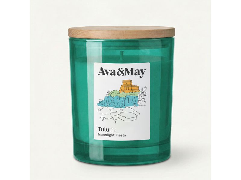AVA & MAY | Duftkerze Tulum, 220 gr | Brenndauer 56h, 100% pflanzlicher Wachs
