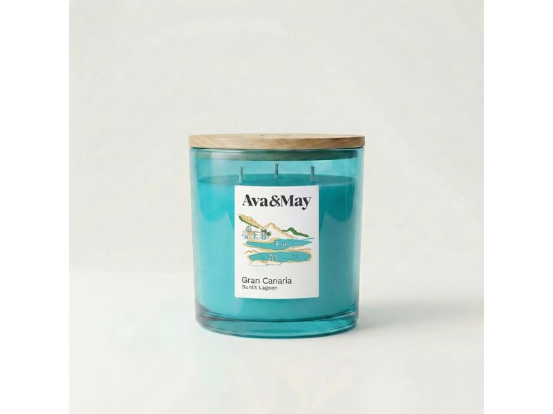 AVA & MAY | Duftkerze Gran Canaria, 410 gr | Brenndauer 62h, 100% pflanzlicher Wachs