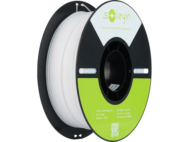 Creality | Soleyin PETG Filament Weiss | Feuchtigkeitsresistentes PETG Filament 1kg