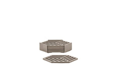 Zone Denmark | Zone Glasuntersetzer Hexagon, 6er Set | Taupe, 10x3.2cm (DxH), Metall/Silikon