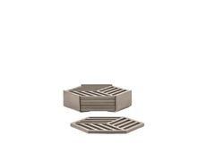 Zone Denmark | Zone Glasuntersetzer Hexagon, 6er Set | Taupe, 10x3.2cm (DxH), Metall/Silikon
