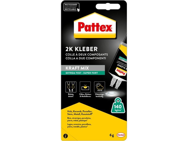 Pattex | Repair, KraftMix, Extrem Fest | Mini Spritze, Blister 6g (6ml)