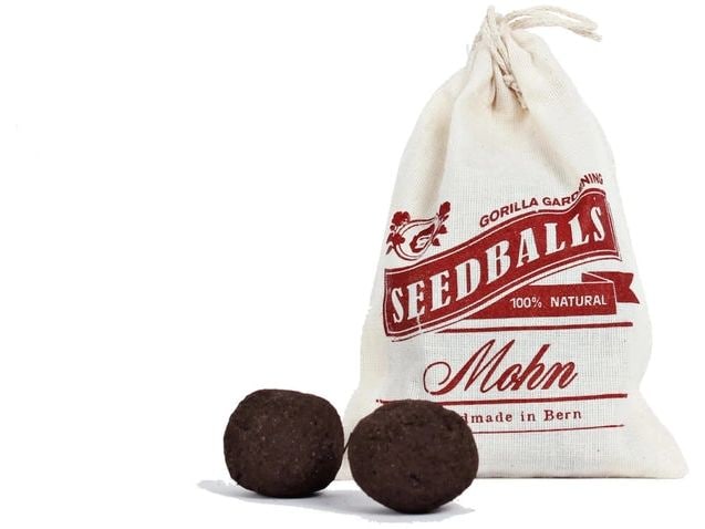Gorilla Gardening | Seedballs Mohn im Baumwollbeutel