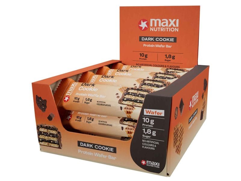 Maxi Nutrition | Protein Waffel Riegel | Dark Cookie, Box: 12x 39g