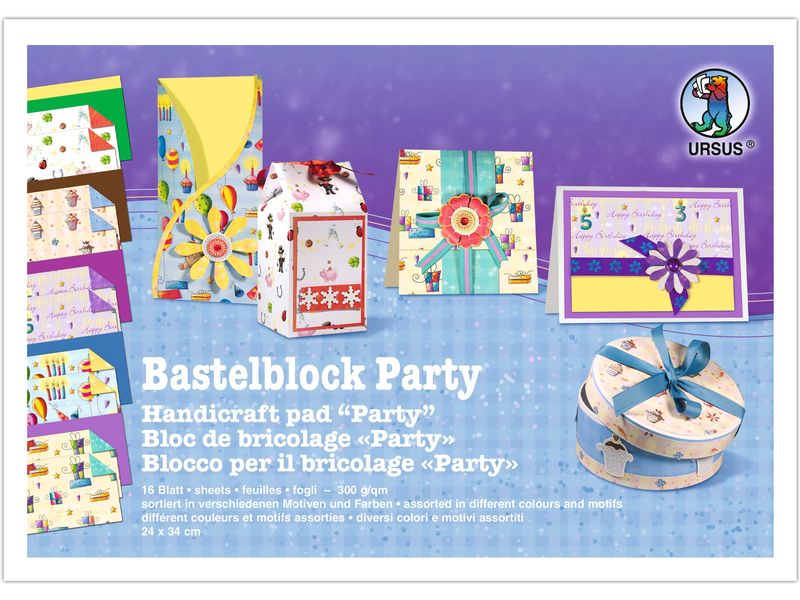 URSUS | Bastelblock Party | 24 x 34 cm 16 Blatt 300 g/m2