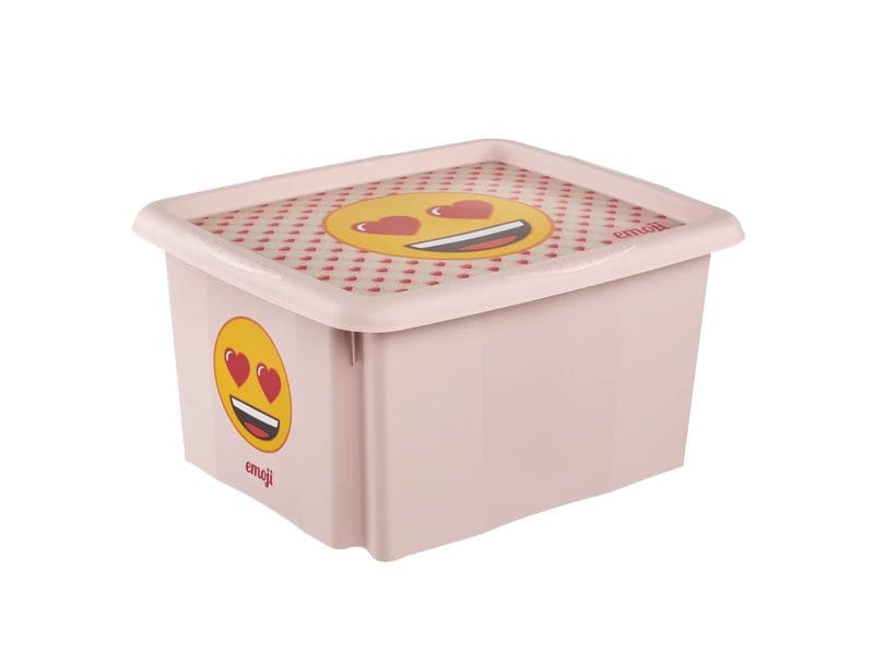 keeeper | Dreh-/Stapelbox mit Deckel 30 l | Karolina Emoji Hearts