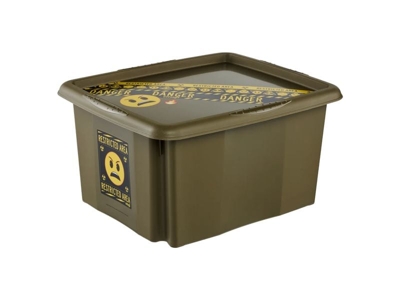 keeeper | Dreh-/Stapelbox mit Deckel 24 l | Karolina Emoji Danger