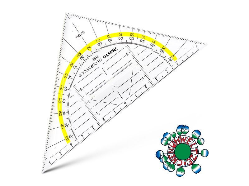 Aristo | Geodreieck 16cm | mit Griff, Facette, Tuschenoppen