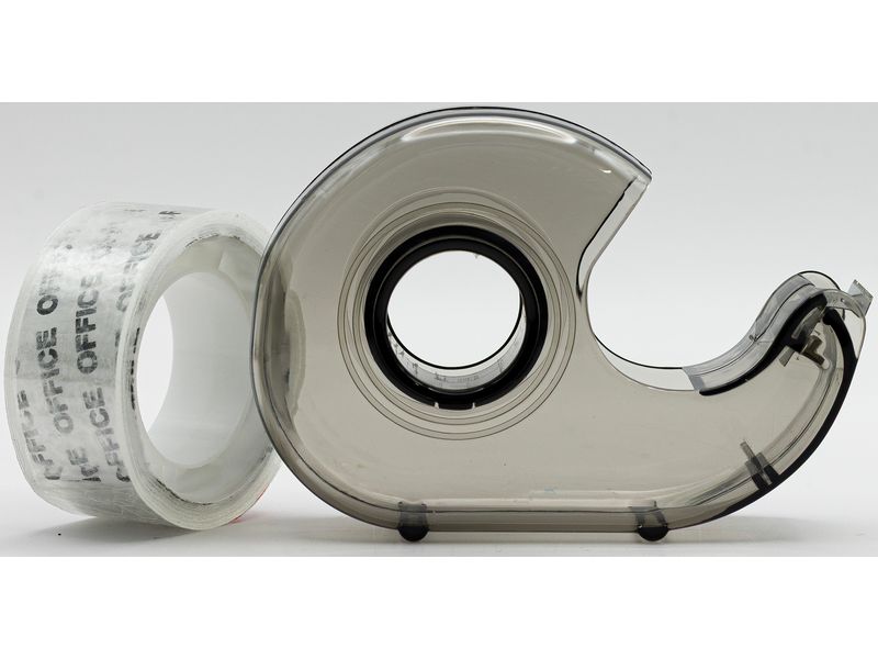 Office | Klebeband mit Abroller | grau, transparent, 10mx19mm