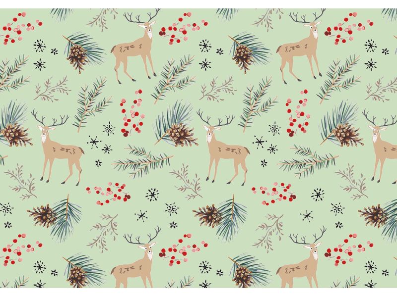 Braun + Company | B + C Geschenkpapier 2mx70cm | Winterforest