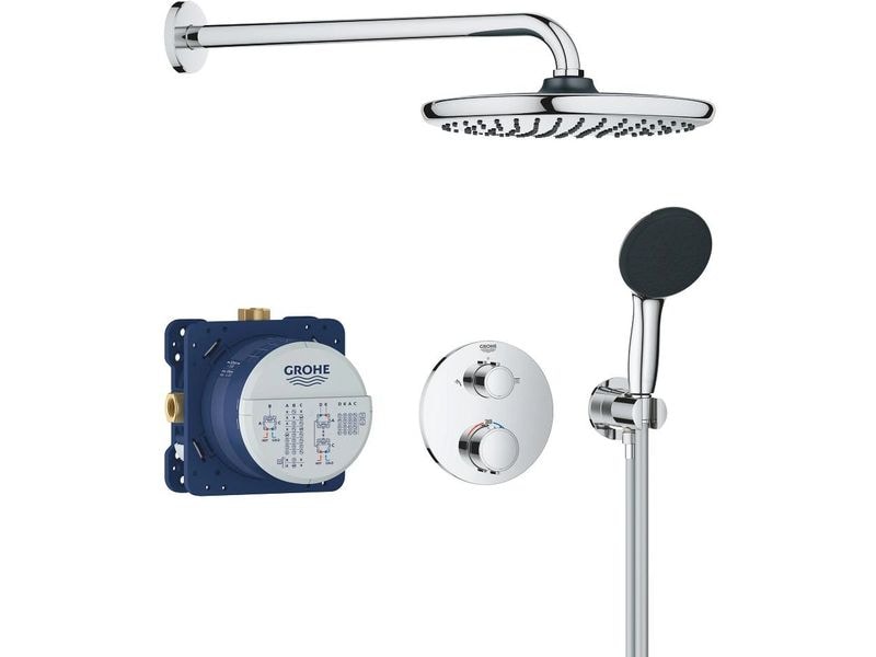 GROHE | Precision Thermostat Set | Unterputz-System rd 250 Weiss
