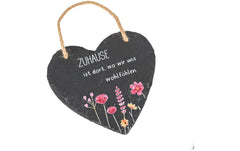 CHALET | Schieferherz mit Text | 15x15x0.8cm schwarz