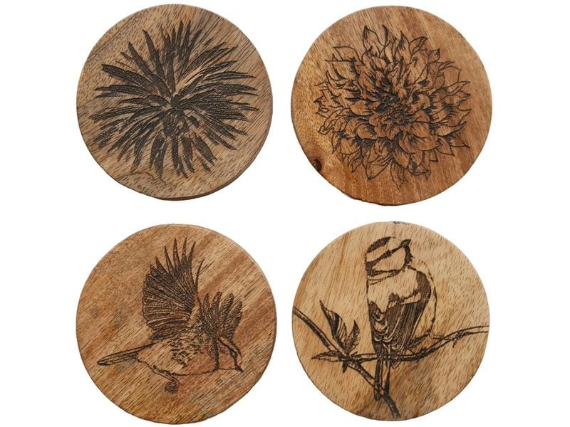 CHALET | Untersetzer Forest 4er Set | 5cm natürlich