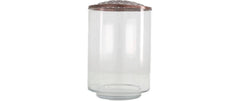 CHALET | Vase Glas mit Deckel | Ø10x13cm antikes schwarz