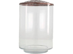 CHALET | Vase Glas mit Deckel | Ø10x13cm antikes schwarz
