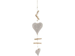 CHALET | Herzgirlande aus Holz | 72x15x3cm grau