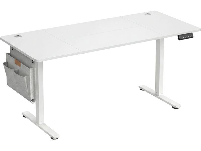 Songmics | Stehtisch weiss | mit Platte 160x70cm, mit Organizer, Haken