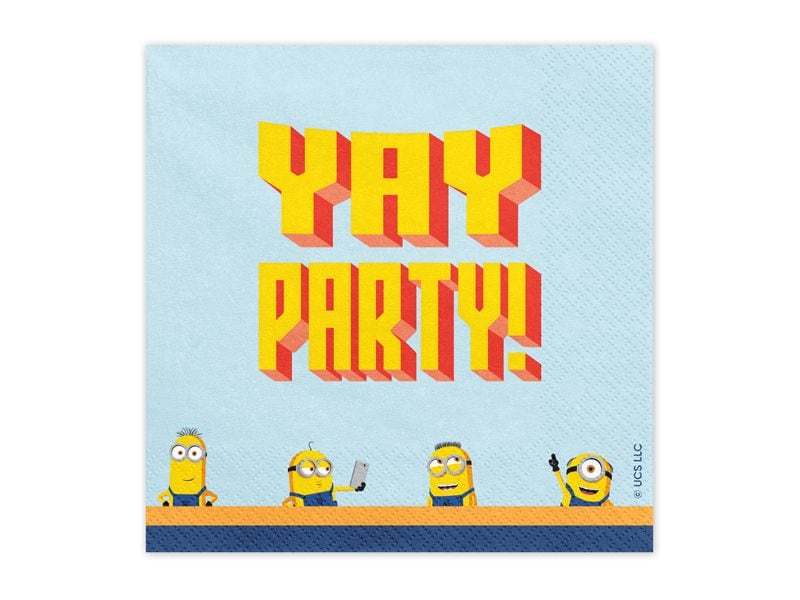 Partydeco | Servietten Minions | gelb-blau, 33x33 cm, 20 Stück