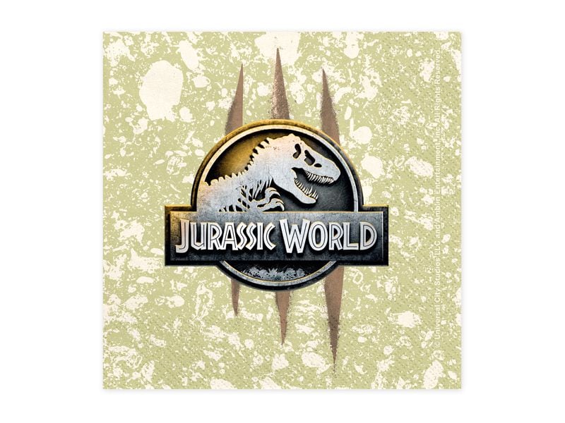 Partydeco | Servietten JurassicWorld | grün, 33x33 cm, 20 Stück