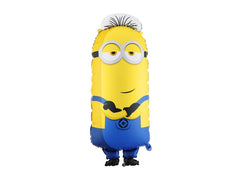 Partydeco | Folienballon Minions Tim | gelb-blau, 40x100 cm, inkl. Strohhalm