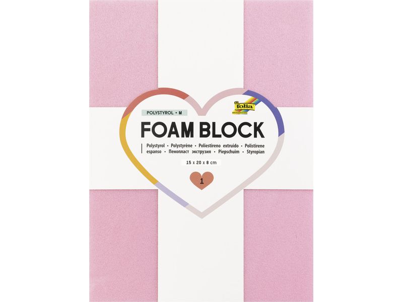 Folia | Bastelblock Foam | Polystyrol M, 15x20x8cm, 1 Stück