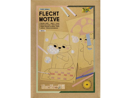 Folia | Bastelblock Flechtmotive | Waldtiere, 48 Teile