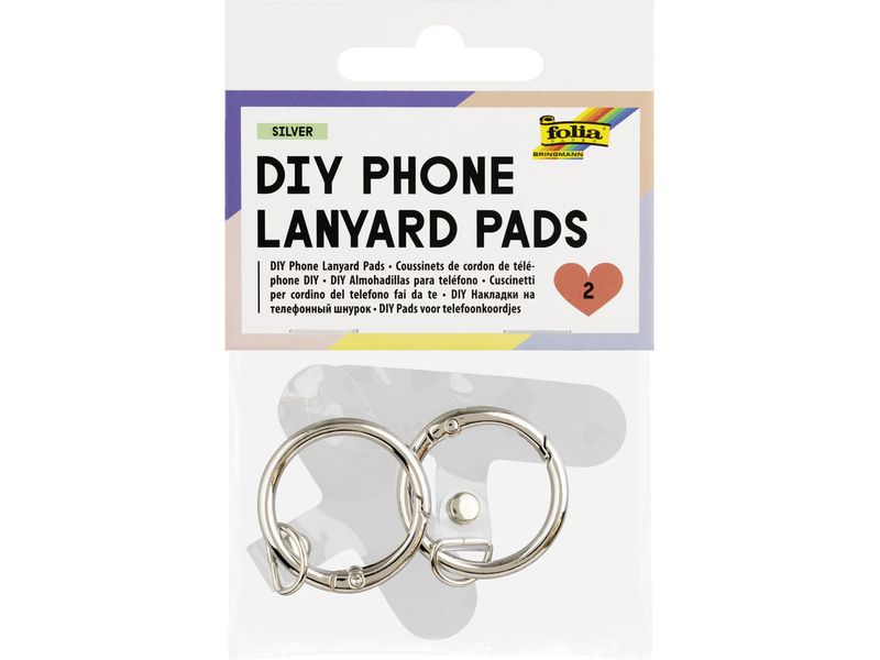 Folia | DIY Phone Lanyard Pads | 2 Stück, silber