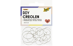 Folia | DIY Creolen, 12 Stück | 2cm und 3cm, silber
