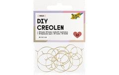 Folia | DIY Creolen, 12 Stück | 2cm und 3cm, gold