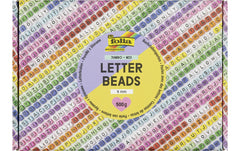 Folia | Buchstabenperlen, eckig Jumbo Mix | 5mm, 500g, farbig sortiert