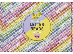 Folia | Buchstabenperlen, eckig Jumbo Mix | 5mm, 500g, farbig sortiert