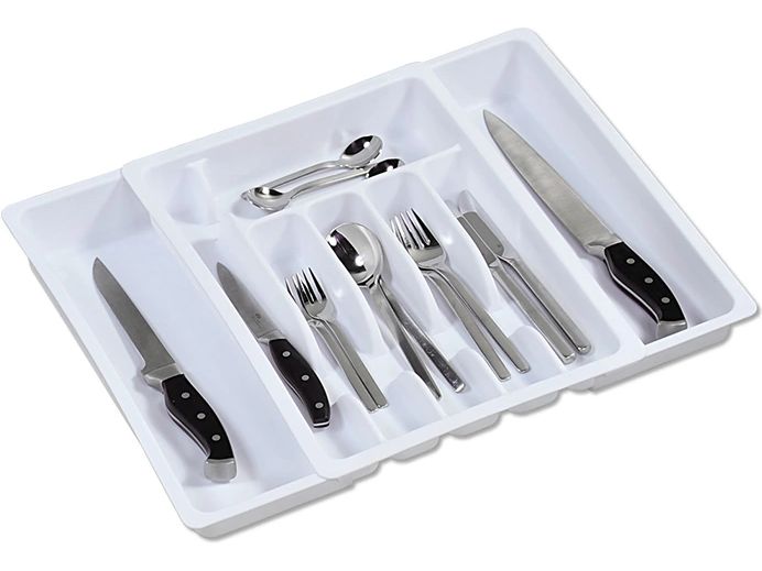 Kesper | Besteckkasten variabel | PP, Variable Breite: 29 - 50 cm, Weiss