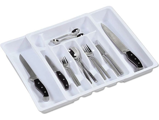 Kesper | Besteckkasten variabel | PP, Variable Breite: 29 - 50 cm, Weiss