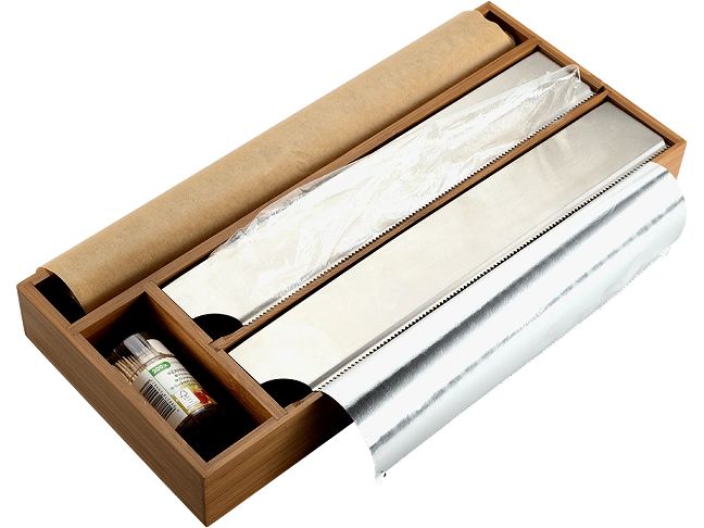 Kesper | Folienspender Bambus dunkel | Grösse: 42 x 19 x 5.4 cm