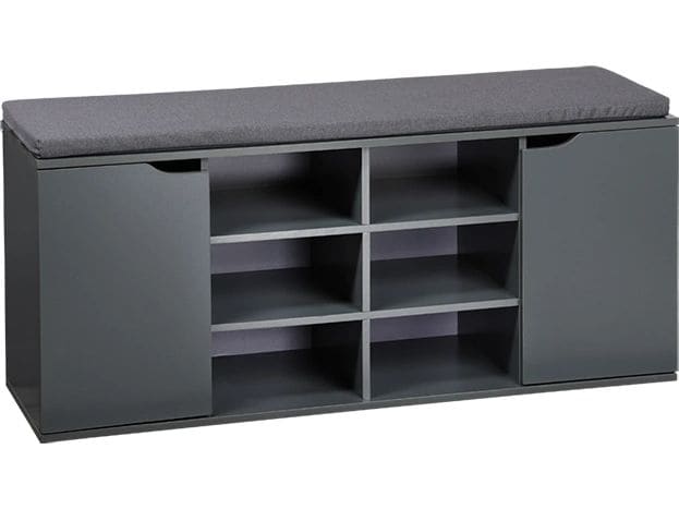 Kesper | Schuhschrank mit Sitzkissen | B 103 x H 48 x T 30,5 cm, Anthrazit