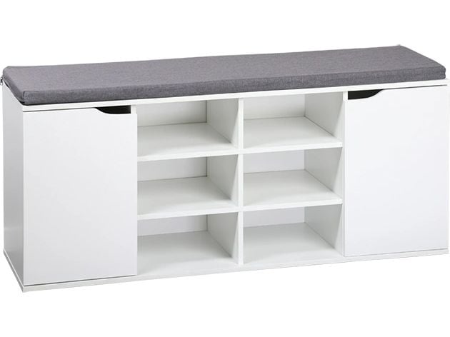 Kesper | Schuhschrank mit Sitzkissen | B 103 x H 48 x T 30,5 cm, Weiss