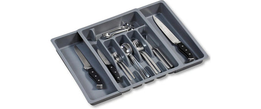 Kesper | Besteckkasten variabel | PP, Variable Breite: 29 - 50 cm, Grau
