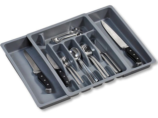 Kesper | Besteckkasten variabel | PP, Variable Breite: 29 - 50 cm, Grau