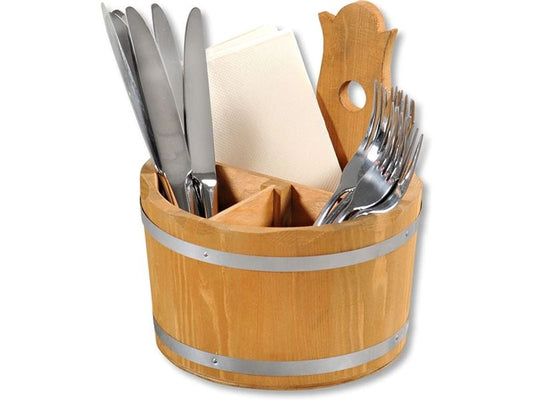 Kesper | Besteckbox | Kieferholz, Ø 17 cm, Höhe: 20 cm