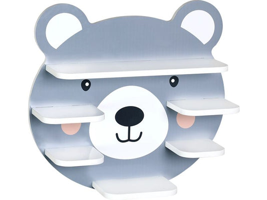 Kesper | Kinderregal Bär | Bambus, Grösse: 45 x 12 x 42 cm